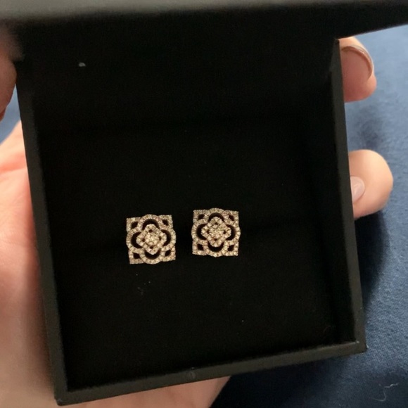 Vintage 10k Diamond Rose Gold Earrings - Picture 5 of 13